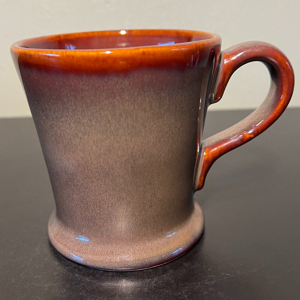 Vintage JCPenney Footed Drip Glaze Stoneware Coffee Cup Mug Farmhouse Cozy 12 oz